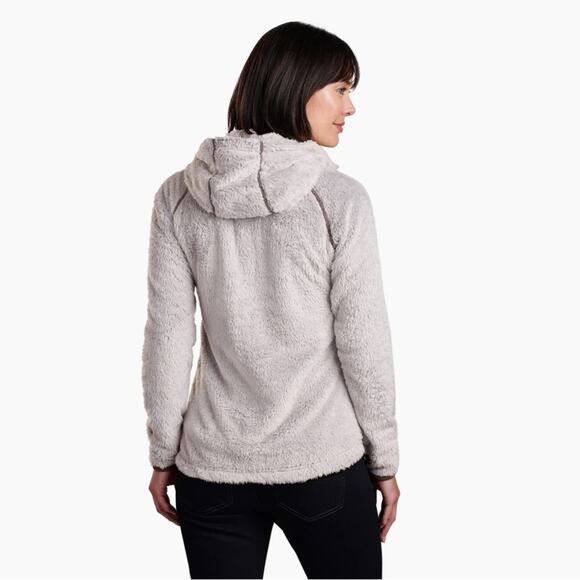 KUHL Fleece Flight Jacket in Stone Womens Medium Full Zip Outdoor Hooded Coat - Picture 2 of 15